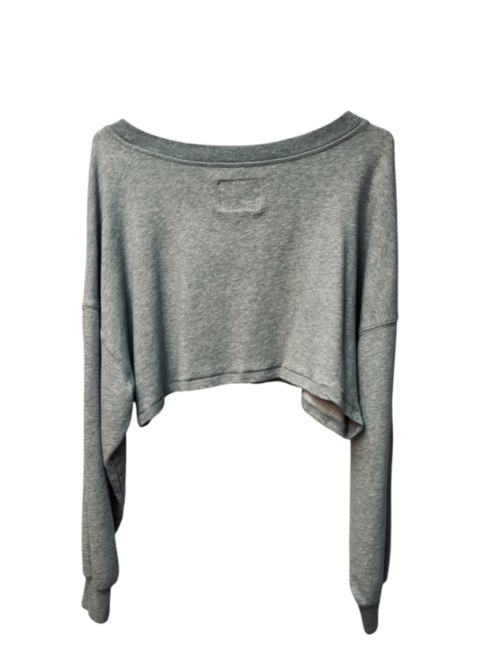 St Thomas AERO Fleece Crop Top Sweatshirt Womens L Virgin Islands Gray Cotton - Picture 16 of 16